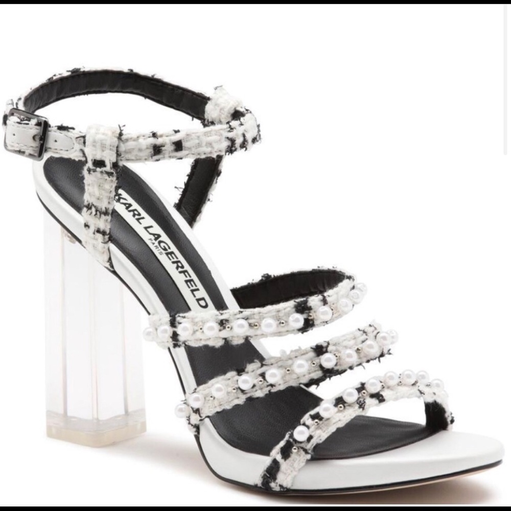 Karl Lagerfeld Strappy Pearl Heels